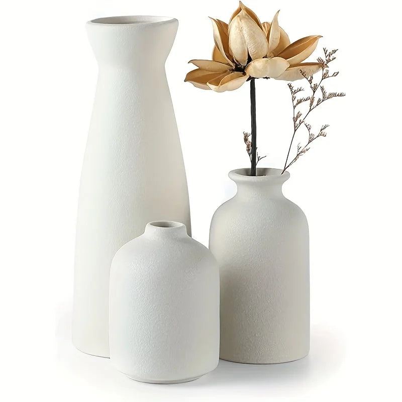 Lot de 3 vases en céramique texturée