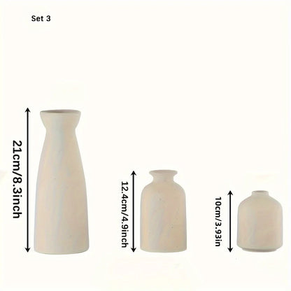 Lot de 3 vases en céramique texturée