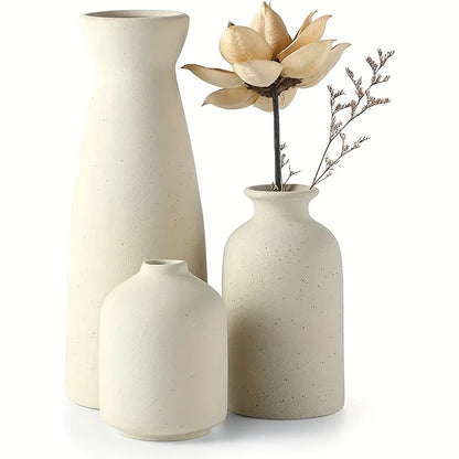 Lot de 3 vases en céramique texturée